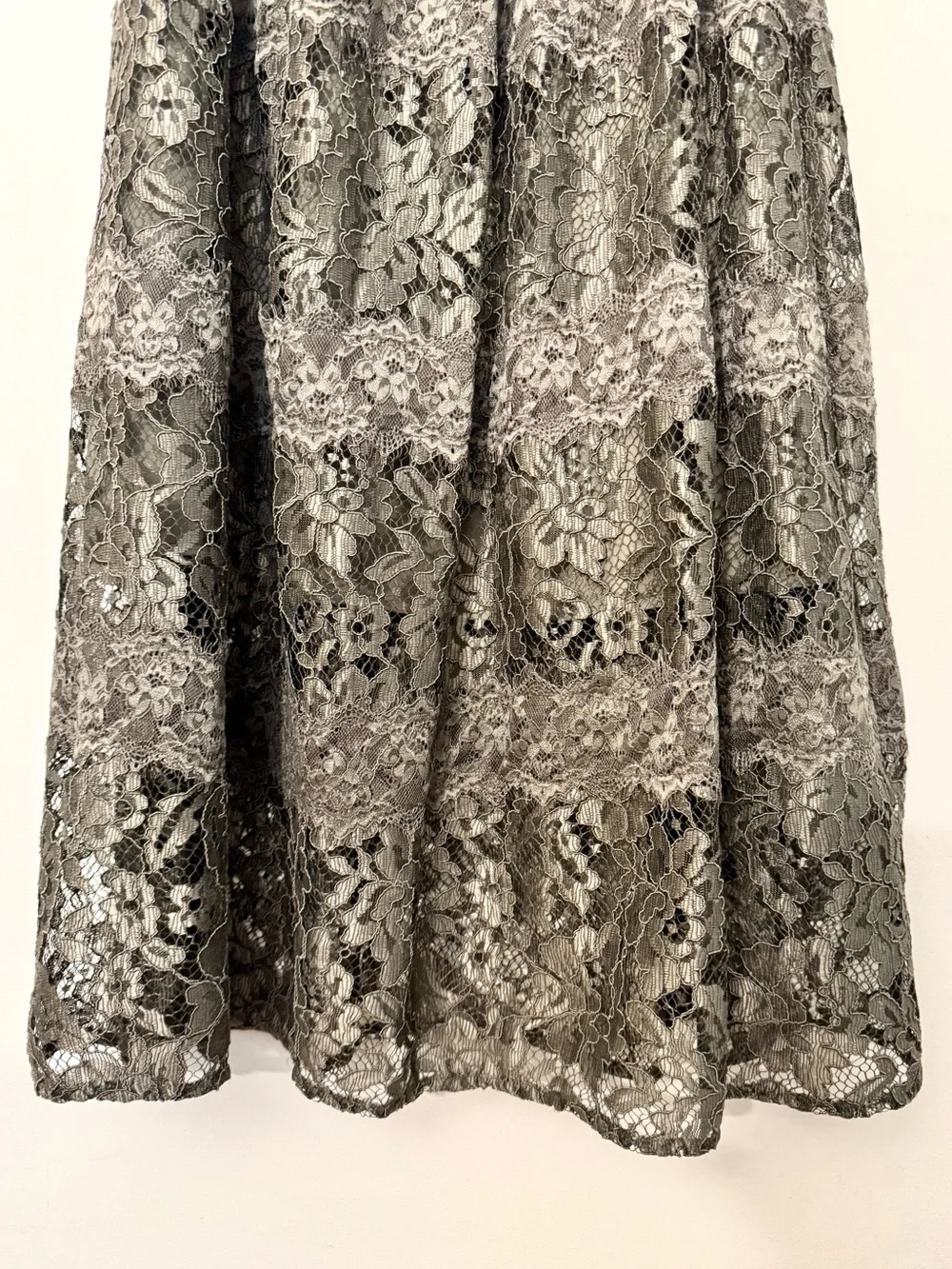 BLUMARINE Made in Italy Vintage Olive Lace Maxi Skirt
